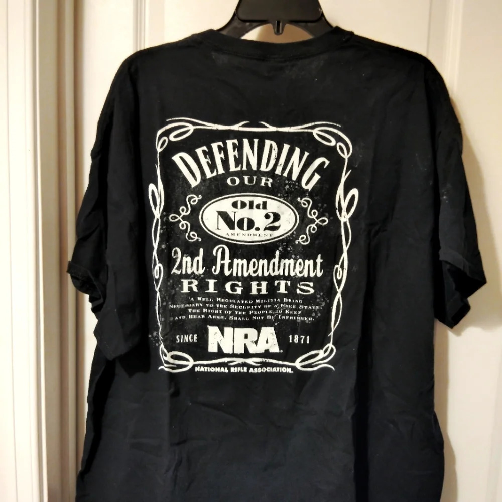 UNISEX SECOND AMENDMENT NRA BLACK T-SHIRT XL PATRIOTIC AMERICAN PRIDE